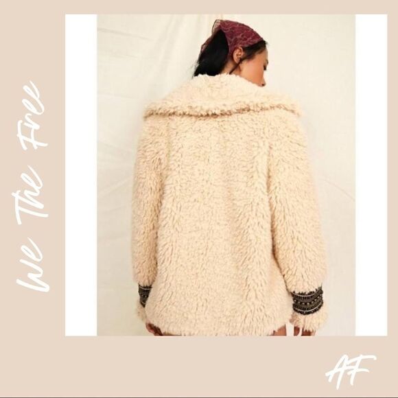 WE THE FREE ANGELINA EMBELLISHED TEDDY COAT CREAM - Picture 3 of 14